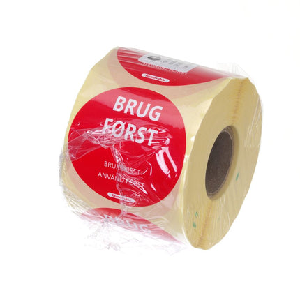 Voedselveiligheidsstickers, multifunctioneel, eenvoudig verwijderbaar, EERST GEBRUIKEN, HENDI, Rood, 500 st., 50mm