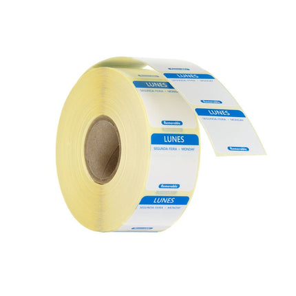 Voedselveiligheidsstickers, multifunctioneel, eenvoudig verwijderbaar , HENDI, Maandag, Blauw, 1000 st., 25x25x(H)mm