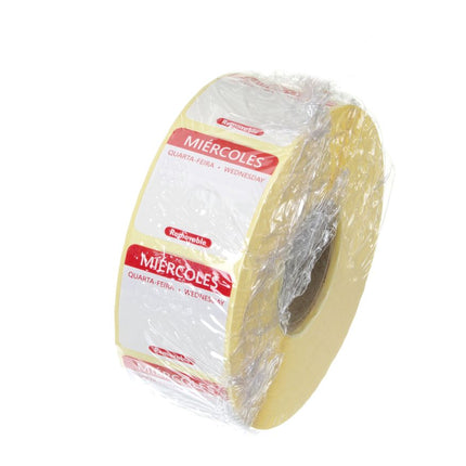 Voedselveiligheidsstickers, multifunctioneel, eenvoudig verwijderbaar , HENDI, Woensdag, Rood, 1000 st., 25x25x(H)mm
