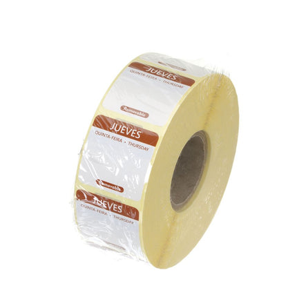 Voedselveiligheidsstickers, multifunctioneel, eenvoudig verwijderbaar , HENDI, Donderdag, Bruin, 1000 st., 25x25x(H)mm