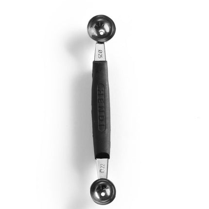 Meloenbolletjeslepel dubbel, HENDI, 22-25 mm, Zwart, (L)165mm
