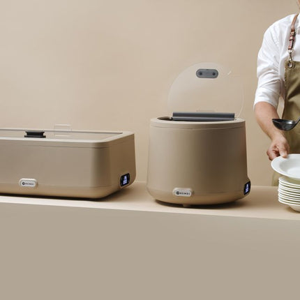 Chafing dish UNIQ, HENDI, designed by Robert Bronwasser, Beige, 220-240V/700W, 607x402x(H)245mm
