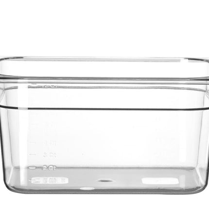 Container GN 1/2 polycarbonaat, HENDI, Profi Line, GN 1/2, 9,5L, Transparant, 325x265x(H)150mm