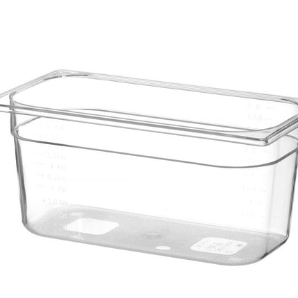 Container GN 1/3 polycarbonaat, HENDI, Profi Line, GN 1/3, 5,7L, Transparant, 325x176x(H)150mm