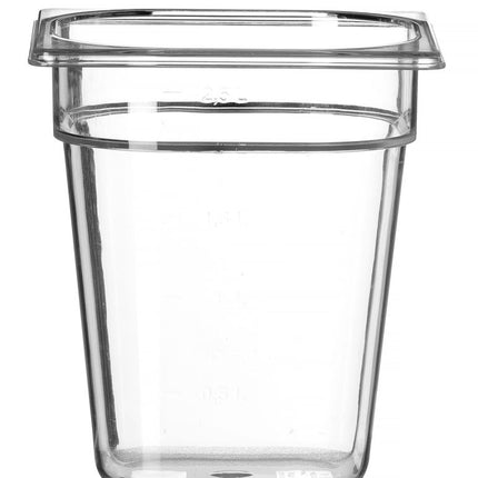 Container GN 1/6 polycarbonaat, HENDI, Profi Line, GN 1/6, 3,4L, Transparant, 176x162x(H)200mm