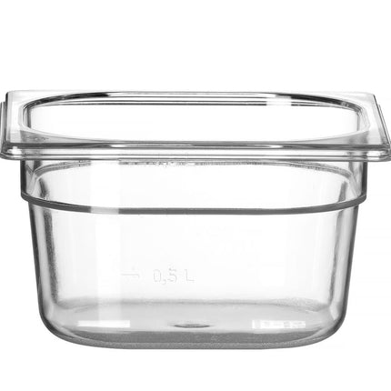 Container GN 1/6 polycarbonaat, HENDI, Profi Line, GN 1/6, 1,6L, Transparant, 176x162x(H)100mm