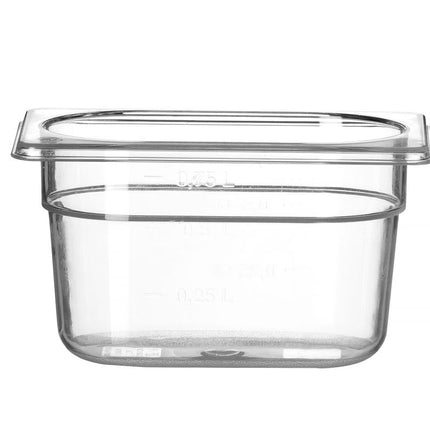 Container GN 1/9 polycarbonaat, HENDI, Profi Line, GN 1/9, 1L, Transparant, 176x108x(H)100mm