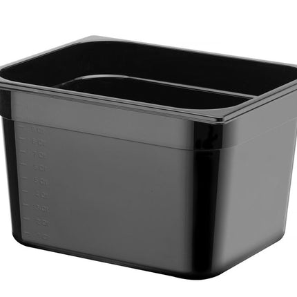 Container GN 1/2 zwart polycarbonaat, HENDI, Profi Line, 12,5L, Zwart, 325x265x(H)200mm