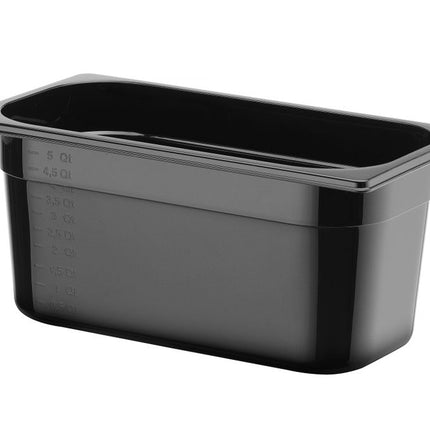 Container GN 1/3 zwart polycarbonaat, HENDI, Profi Line, GN 1/3, 5,7L, Zwart, 325x176x(H)150mm