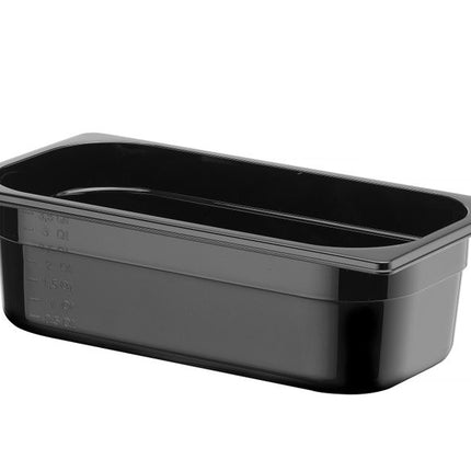Container GN 1/3 zwart polycarbonaat, HENDI, Profi Line, GN 1/3, 4L, Zwart, 325x176x(H)100mm