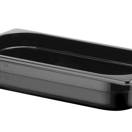 Container GN 1/3 zwart polycarbonaat, HENDI, Profi Line, GN 1/3, 2,5L, Zwart, 325x176x(H)65mm