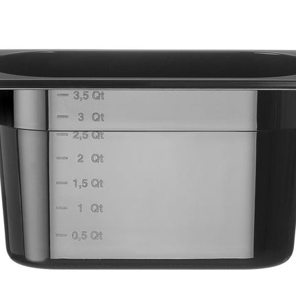 Container GN 1/4 zwart polycarbonaat, HENDI, Profi Line, GN 1/4, 4L, Zwart, 265x162x(H)150mm