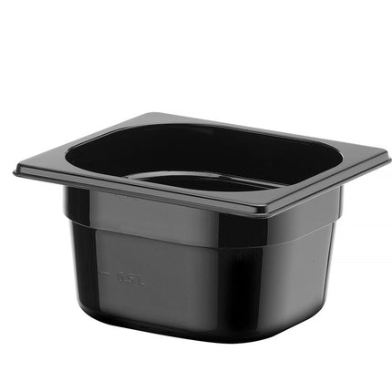 Container GN 1/6 zwart polycarbonaat, HENDI, Profi Line, GN 1/6, 1,6L, Zwart, 176x162x(H)100mm
