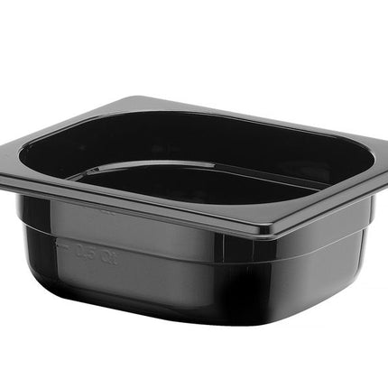 Container GN 1/6 zwart polycarbonaat, HENDI, Profi Line, GN 1/6, 1L, Zwart, 176x162x(H)65mm