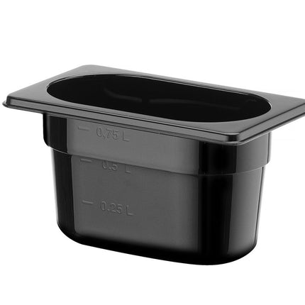 Container GN 1/9, HENDI, GN 1/9, 1L, Zwart, 176x108x(H)100mm