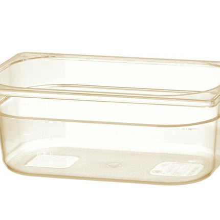 Container GN 1/4 hoge temperatuur bestendigheid, HENDI, GN 1/4, 2,6L, Transparant, 265x162x(H)100mm