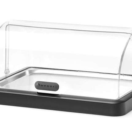 Koeldisplay met rolltop UNIQ, HENDI, designed by Robert Bronwasser, Enkel, Zwart, 460x355x(H)220mm, Rechthoekig