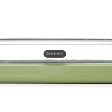 Koeldisplay UNIQ, HENDI, designed by Robert Bronwasser, GN 1/1, Groen, 593x389x(H)147mm, Rechthoekig
