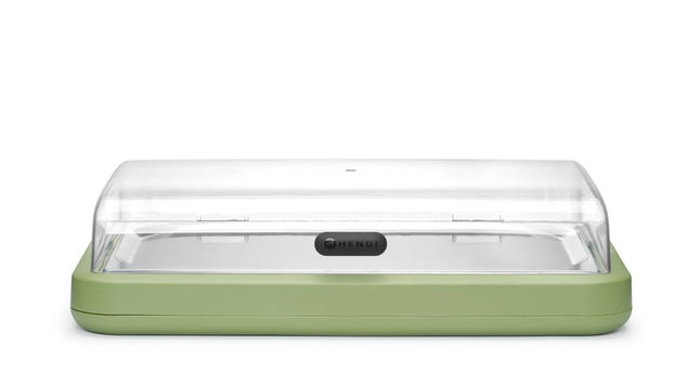 Koeldisplay UNIQ, HENDI, designed by Robert Bronwasser, GN 1/1, Groen, 593x389x(H)147mm, Rechthoekig