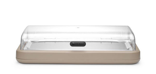 Koeldisplay UNIQ, HENDI, designed by Robert Bronwasser, GN 1/1, Beige, 593x389x(H)147mm, Rechthoekig