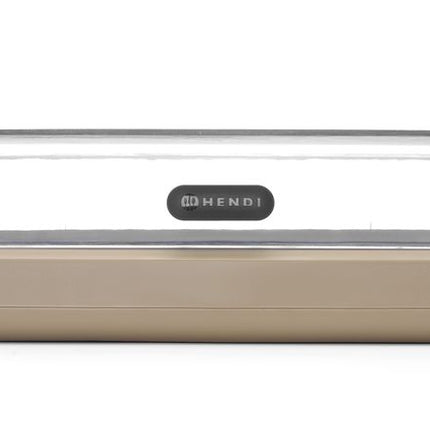 Koeldisplay UNIQ, HENDI, designed by Robert Bronwasser, GN 1/1, Beige, 593x389x(H)147mm, Rechthoekig