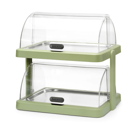 Koeldisplay met rolltop duo UNIQ, HENDI, designed by Robert Bronwasser, Dubbel, Groen, 480x355x(H)480mm, Rechthoekig