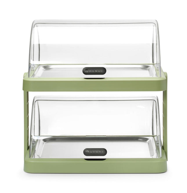 Koeldisplay met rolltop duo UNIQ, HENDI, designed by Robert Bronwasser, Dubbel, Groen, 480x355x(H)480mm, Rechthoekig