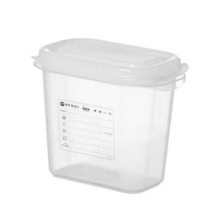 GN 1/9 container, polypropyleen, HENDI, GN 1/9, 1,5L, Transparant, 176x108x(H)150mm