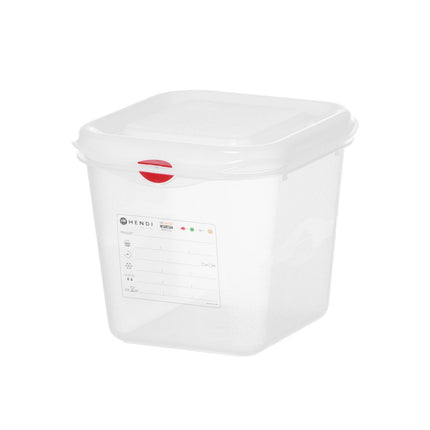 GN 1/6 container, polypropyleen, HENDI, GN 1/6, 2,6L, Transparant, 176x162x(H)150mm