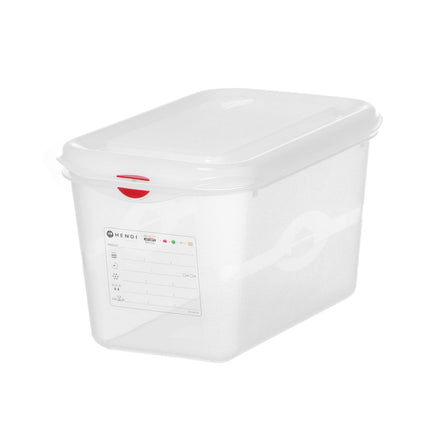 Container GN 1/4 polypropyleen, HENDI, GN 1/4, 4,3L, Transparant, 265x162x(H)150mm