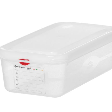 GN 1/3 container, polypropyleen, HENDI, GN 1/3, 4L, Transparant, 325x176x(H)100mm