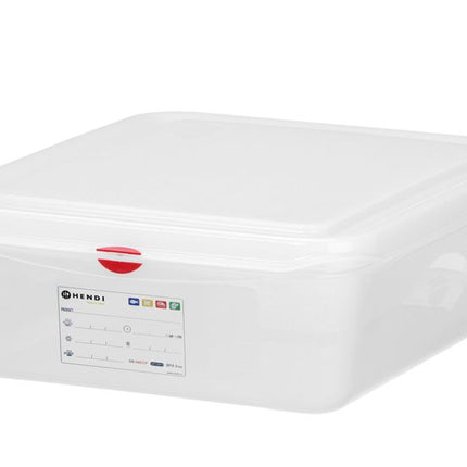GN 1/2 container, polypropyleen, HENDI, GN 1/2, 6,5L, Transparant, 325x265x(H)100mm