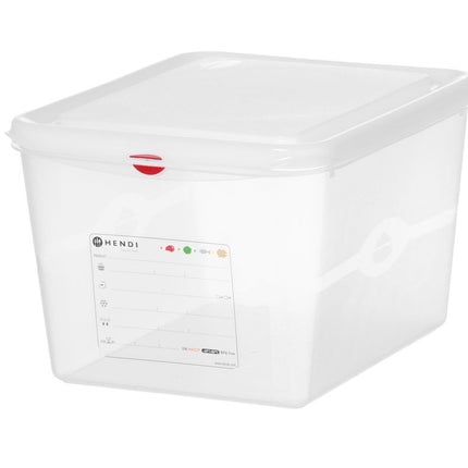 GN 1/2 container, polypropyleen, HENDI, GN 1/2, 12,5L, Transparant, 325x265x(H)200mm
