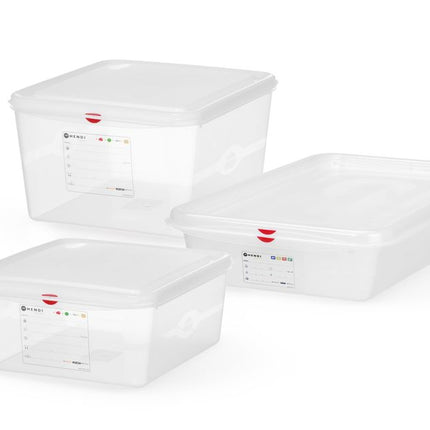 GN 2/3 container, polypropyleen, HENDI, GN 2/3, 9L, Transparant, 354x325x(H)100mm