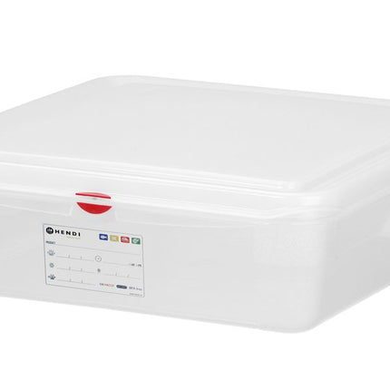 GN 1/1 container, polypropyleen, HENDI, GN 1/1, 13L, Transparant, 530x325x(H)100mm