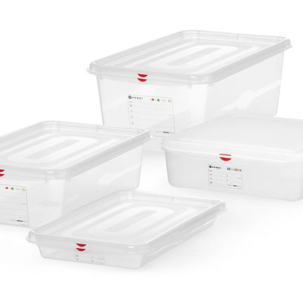 GN 1/1 container, polypropyleen, HENDI, GN 1/1, 8L, Transparant, 530x325x(H)65mm
