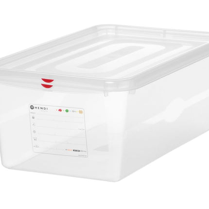 GN 1/1 container, polypropyleen, HENDI, GN 1/1, 28L, Transparant, 530x325x(H)200mm