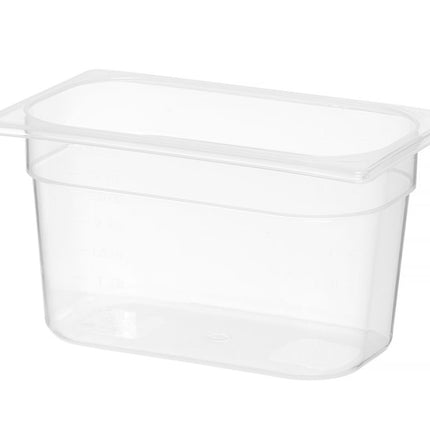 Container GN 1/4 polypropyleen, HENDI, Profi Line, GN 1/4, 4L, Transparant, 265x162x(H)150mm
