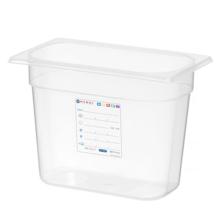 Container GN 1/4, HENDI, GN 1/4, 5,5L, Transparant, 265x162x(H)200mm