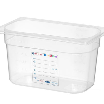Container GN 1/4, HENDI, GN 1/4, 4L, Transparant, 265x162x(H)150mm