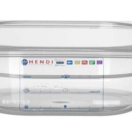 Container GN 1/6, HENDI, GN 1/6, 1L, Transparant, 176x162x(H)65mm