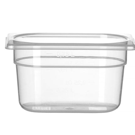 Container GN 1/9 polypropyleen, HENDI, Profi Line, 1,0, GN 1/9, 1L, Transparant, 176x108x(H)100mm