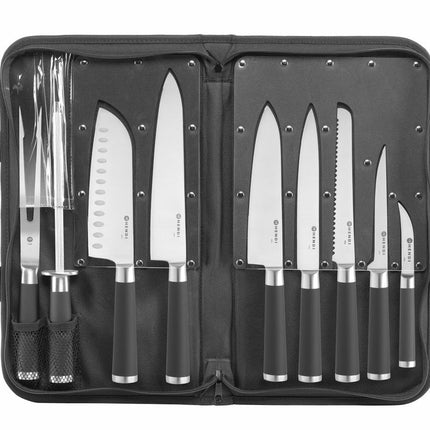 Messenset 9-delig, HENDI, Zwart, 445x260x(H)65mm