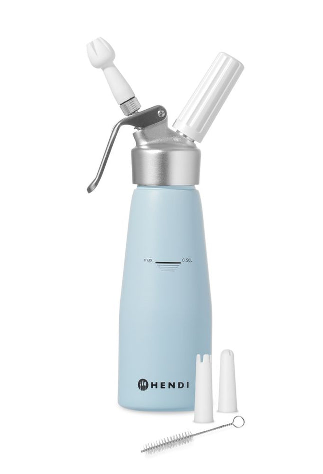 Slagroomapparaat, HENDI, 0,5L, Pastelblauw, âŒ€80x(H)260mm