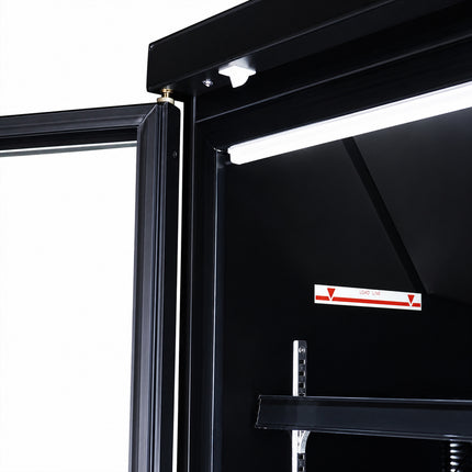 KOELKAST 1 GLASDEUR ZWART JDE-600R BL