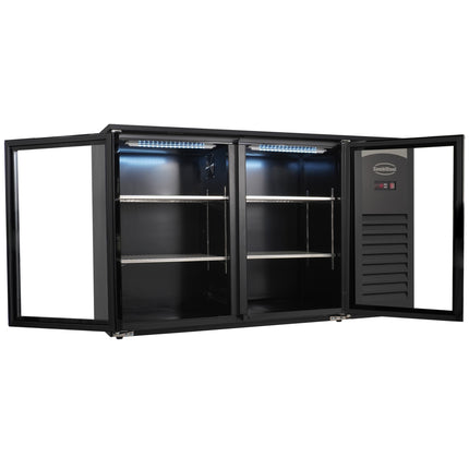 BARKOELER 2 GLASDEUREN ZWART 305L LED