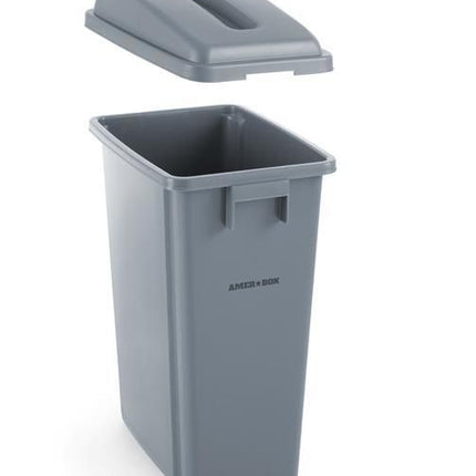 Smalle afvalbak, AmerBox, 60L, Lichtgrijs, 455x315x(H)580mm